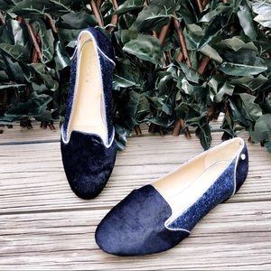 IMAN Calf Hair Glitter Flat